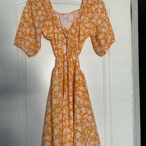 Pink Lily Floral Open Back Dress